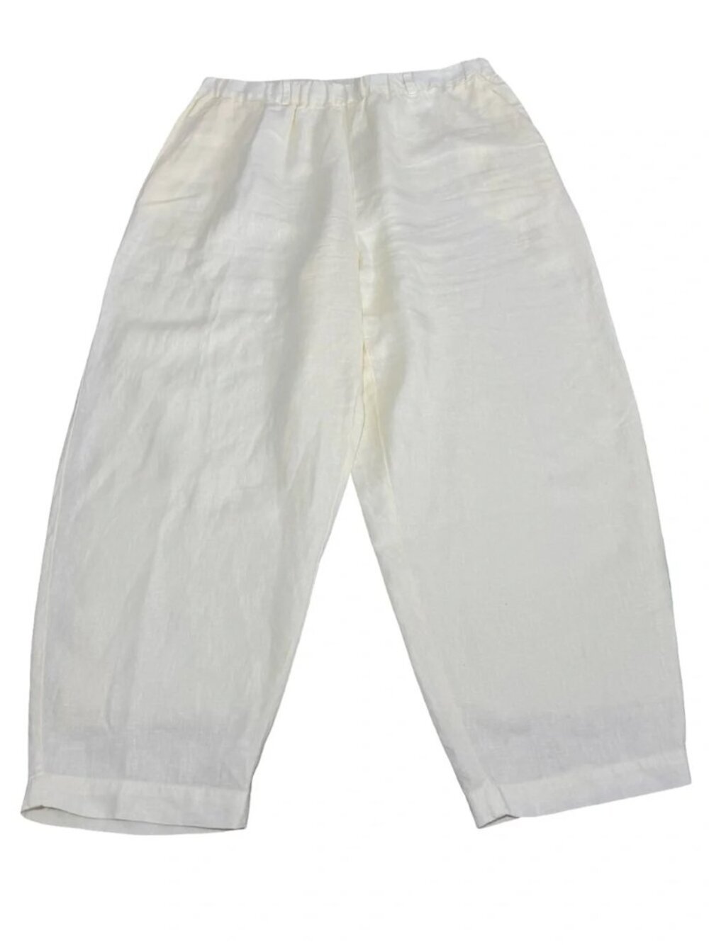 Poetry- Cropped Trousers Garment-dyed linen - light Yellow - us 12 - Picture 9 of 9